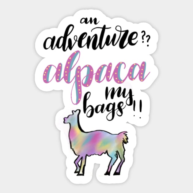 Alpaca Sticker by Curtin Creative Art